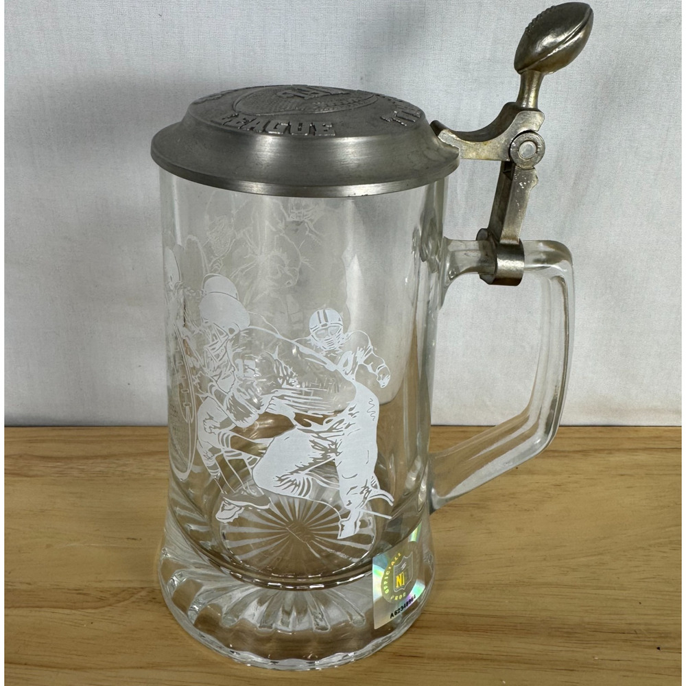 Vintage Avon NFL Classic Glass Tankard Stein Beer Mug Made in Germany